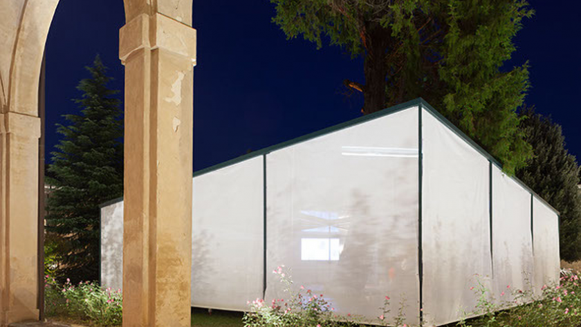 Garden Pavilion (particolare materiali), Supervoid, Certosa di Pontignano (SI), 2018