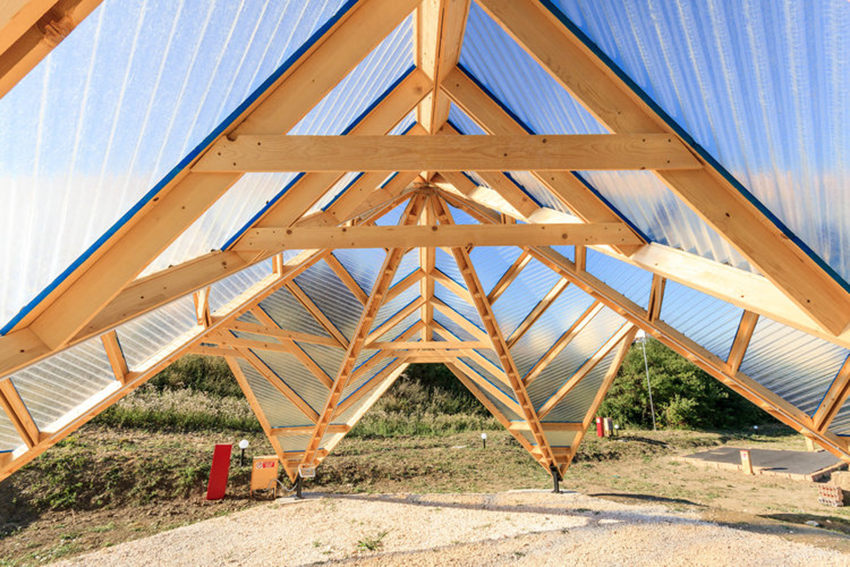 Origagri wood pavillion (particolare struttura interna), GRRIZ, Matera, 2017