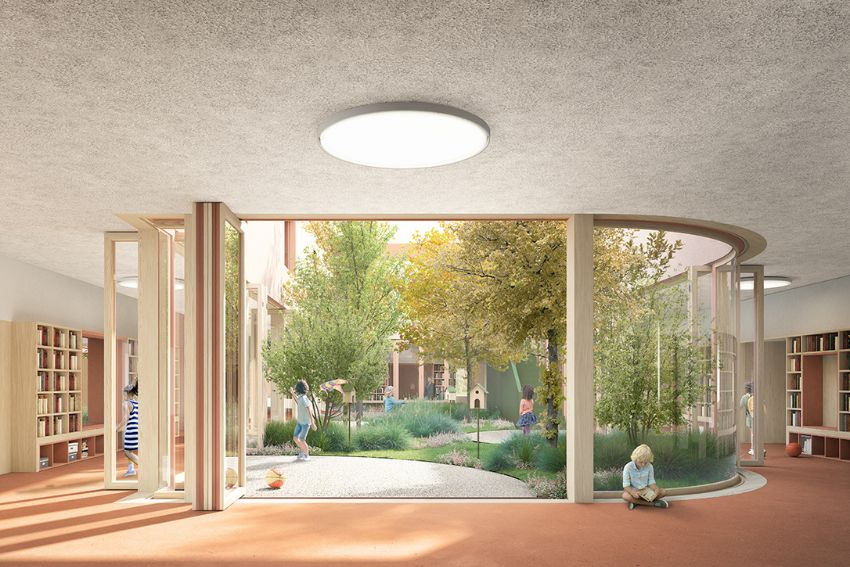 Scuola Primaria Albert Bruce Sabin, Matteo Romanelli architetto, San Gemini (TR), 2022-2023; immagine di Lens studio