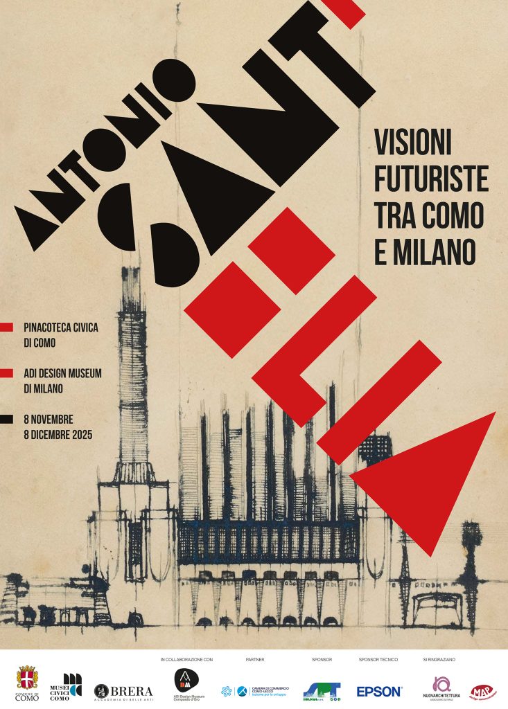 Locandina mostra ANTONIO SANT’ELIA. VISIONI FUTURISTE TRA COMO E MILANO, 11.2025