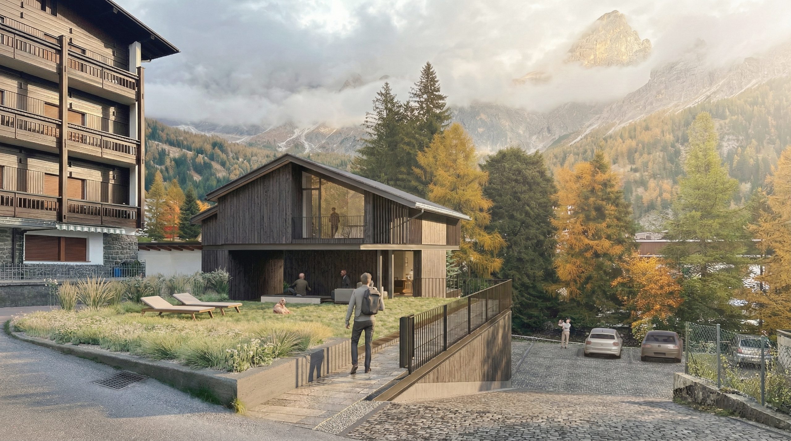 Foresteria Primiero Energia, San Martino di Castrozza (TN), Concorso di progettazione, 1° classificato, con Studio Bressan, Residenziale